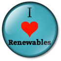 I heart renewables button blue